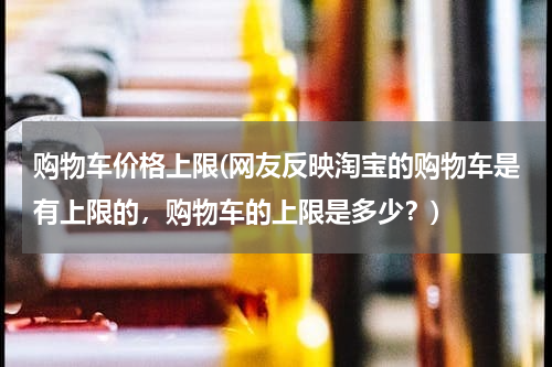 购物车价格上限(网友反映淘宝的购物车是有上限的,购物车的上限是多少?)